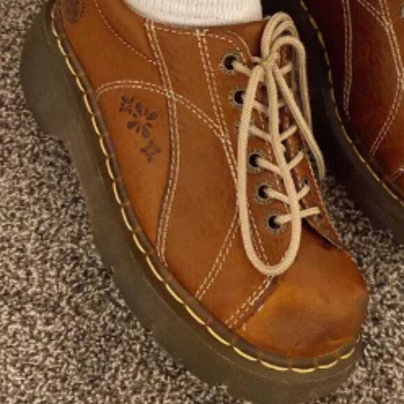 Dr Martens Shoes Wmn's Size 7 Brown Leather 12283 Platform Daisy Chunky Oxford - Picture 13 of 13